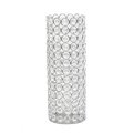 Elegant Garden Design Elegant Designs HG1009-CHR 11.25 in. Elipse Crystal Decorative Vase; Chrome HG1009-CHR